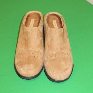 Via Spiga~Women’s~Tan Suede Slip-on Mules  Wedge Shoes~Size 7.5
